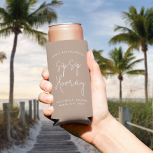 Sip Sip Hooray Personalised Bachelorette Party Seltzer Can Cooler