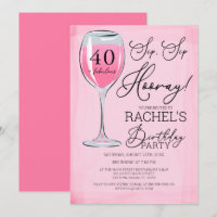 Sip Sip Hooray Pink Wine Birthday Party