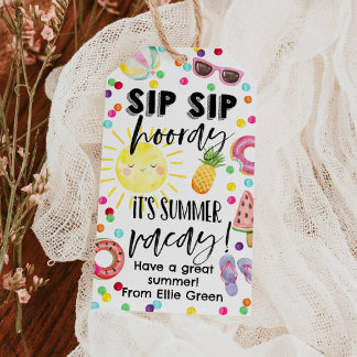 Sip Sip Hooray Summer Vacay Gift Tag