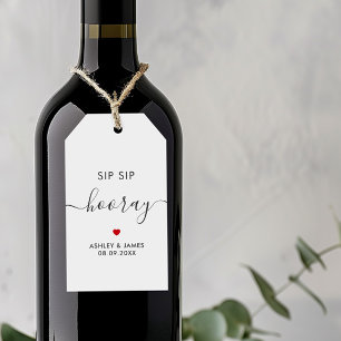 Sip Sip Hooray Tags, Wedding Gift Tag,  Tags