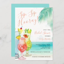 Sip Sip Hooray Tropical Cocktails Bridal Shower