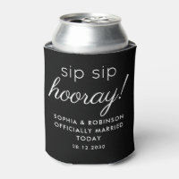 Sip Sip Hooray Wedding Favour Black Funny
