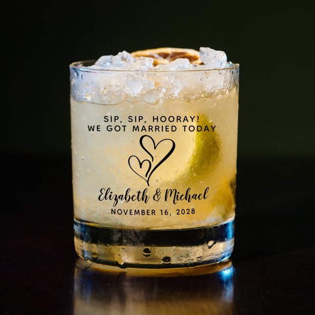 Sip Sip Hooray Wedding Favour Whiskey Glass (Creator Uploaded)
