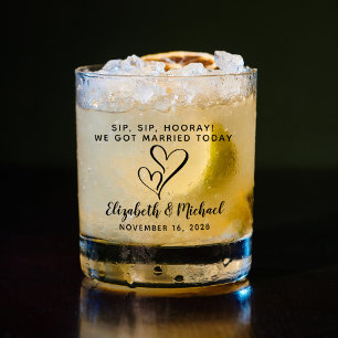 Sip Sip Hooray Wedding Favour Whiskey Glass