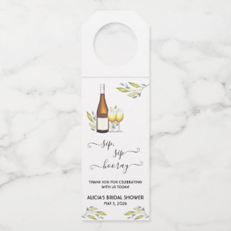 Sip, Sip, Hooray! Wine themed Bridal Shower Bottle Tag