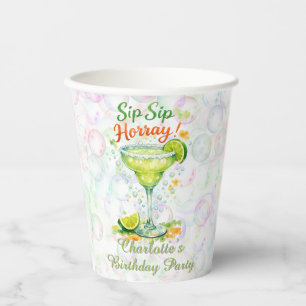 Sip Sip Sip Horray Bubbles Birthday Party Paper Cups