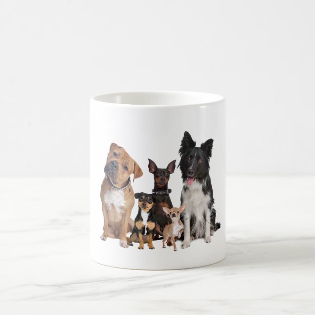 Sip, Smile, Repeat – Cute Dog Sticker Mug for Anim (Center)