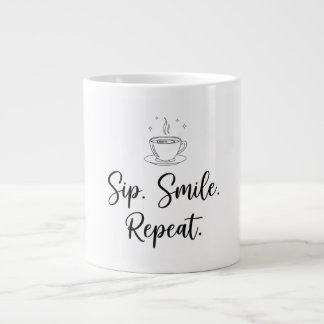 Sip. Smile. Repeat. Minimalist Pastel Coffee Mug