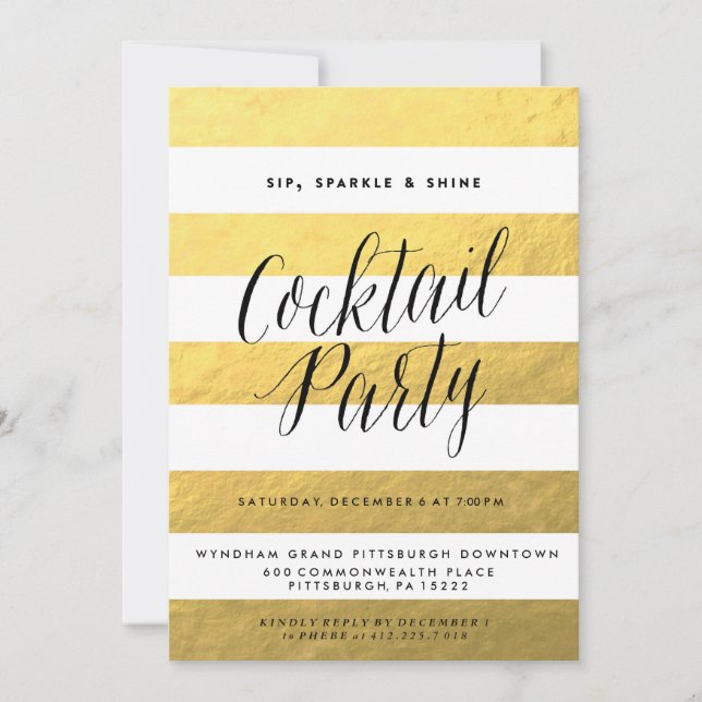 Sip, Sparkle, Shine, Holiday Party Invitation (Front)