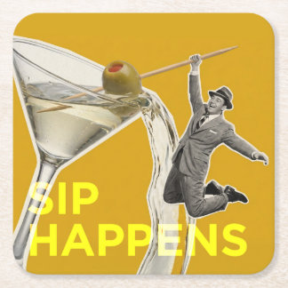 Sip square paper coaster