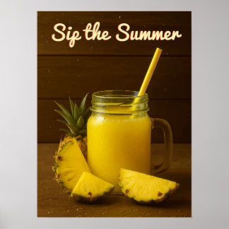 Sip the Summer – Pineapple Juice Art Print