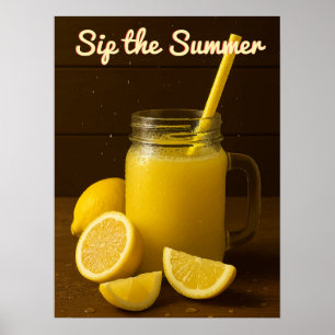 Sip the Summer – Refreshing Lemon Juice Mason Jar Poster