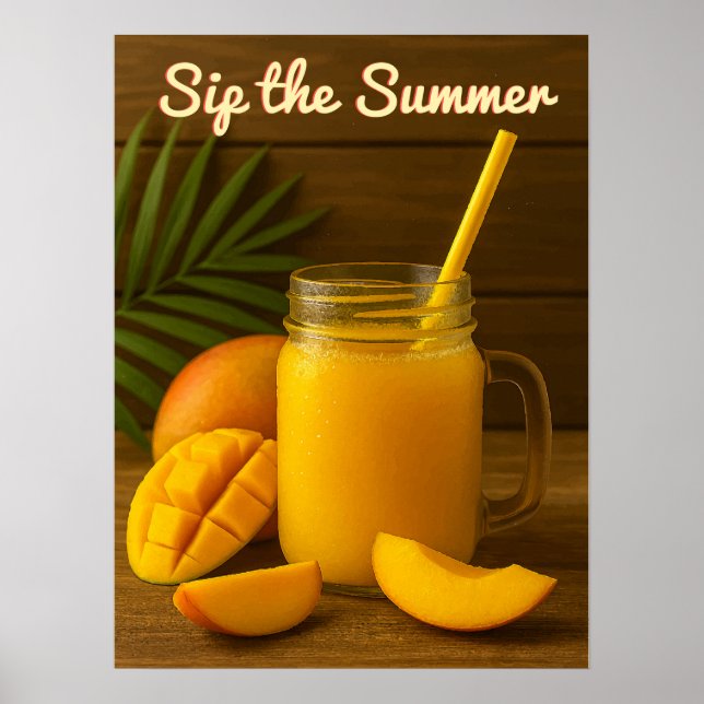 Sip the Summer – Refreshing Mango Juice Poster (Front)
