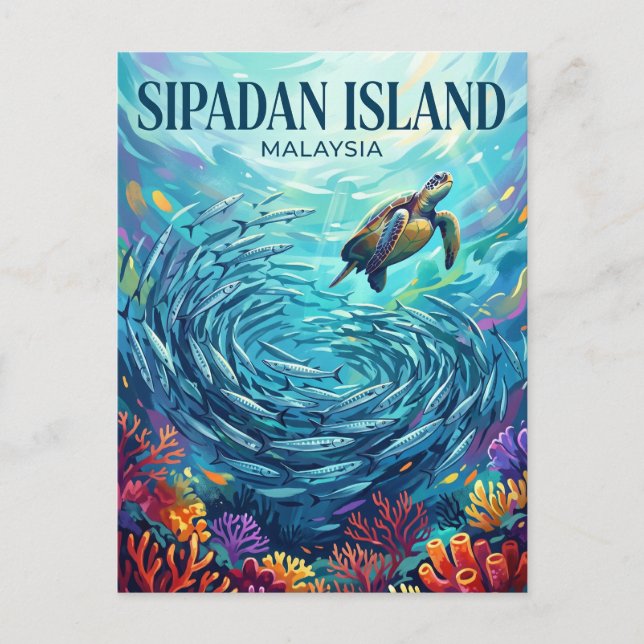 Sipadan Island Malaysia Postcard (Front)