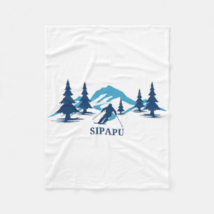 Sipapu New Mexico Ski Resort Skiing Skier Fleece Blanket