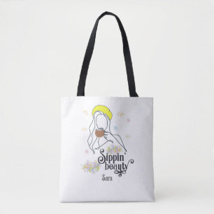 Sippin' Beauty Cute Trendy Aesthetic Coffee Lover Tote Bag