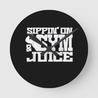Sippin On Gym Juice - Mens Workout Shirts Funny Round Clock