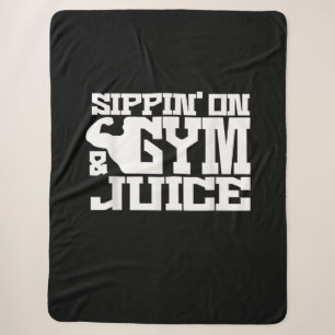 Sippin On Gym Juice - Mens Workout Shirts Funny Sherpa Blanket