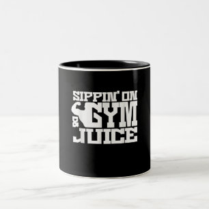 Sippin On Gym- Juice - Mens Workout Shirts Funny Two-Tone Coffee Mug