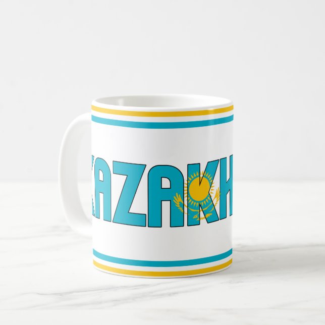 "Sippin' with Kazakhstan" Patriotic Coffee Mug (Front Left)