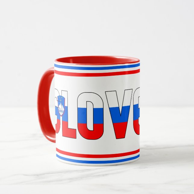"Sippin' with Slovenia" Patriotic Coffee Mug (Front Left)