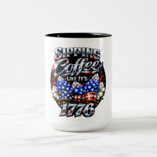 Sipping Coffee Like Its 1776 Bluebonnet Two-Tone Coffee Mug