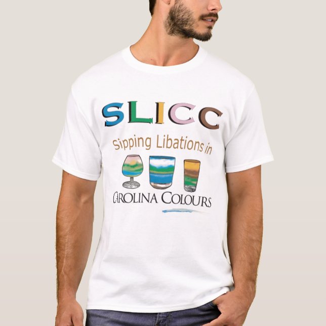 Sipping Libations in Carolina Colours T-Shirt (Front)