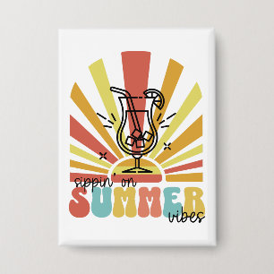 Sipping On Summer Vibes, Retro Sun, Cocktail Glass