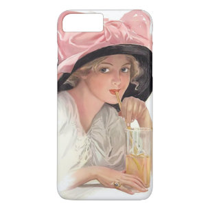 Sipping Soda Girl in Hat iPhone 8 Plus/7 Plus Case