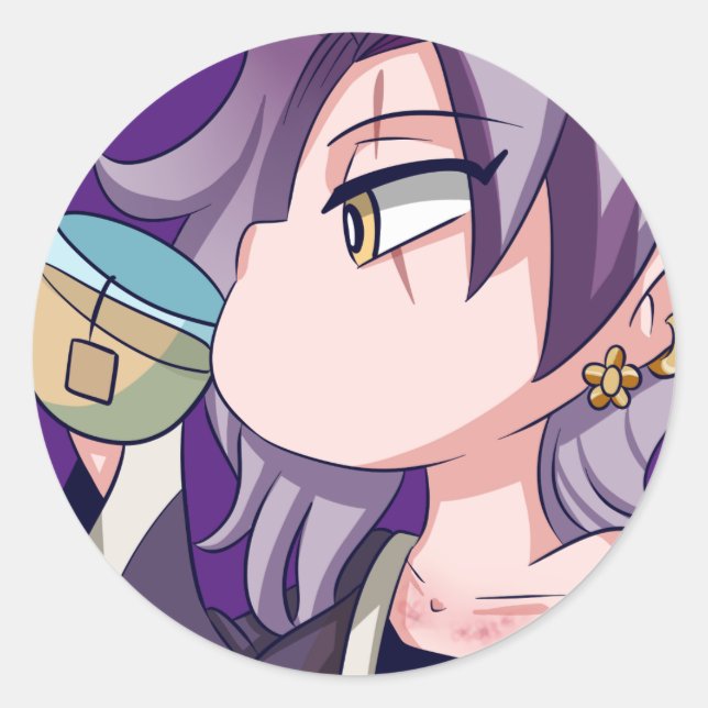 Sipping Tea Sticker (Front)