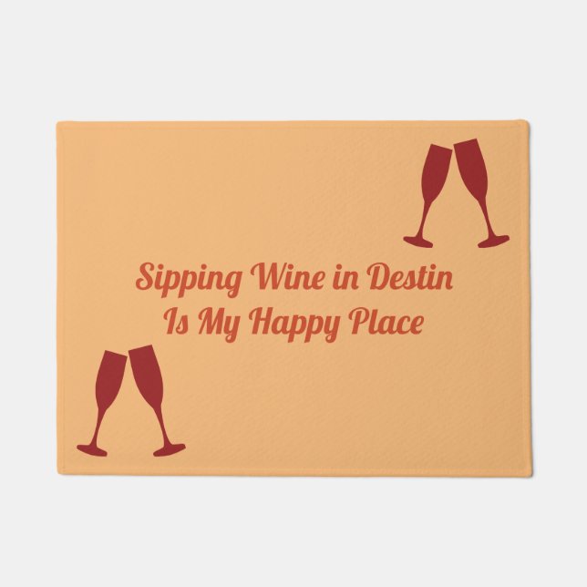 Sipping Wine in Destin with Glasses Doormat (Front)