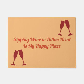 Sipping Wine in Hilton Head with Glasses Doormat