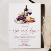 Sips and Dips Red Wine and Cheese Birthday Party