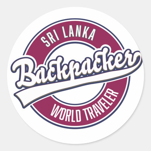 Sir backpacker world traveller retro logo classic round sticker (Front)