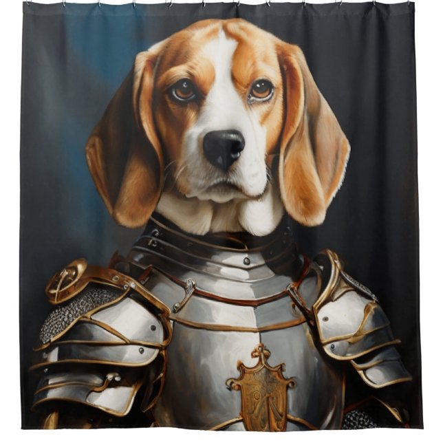 Sir Beagle Throw Pillow Shower Curtain (Front)