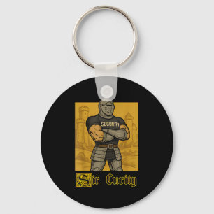 Sir Curity Funny Security Pun Knight Mediaeval Mem Key Ring