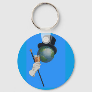 Sir Earth is having a cocktail Key Ring
