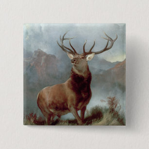 Sir Edwin Landseer   Monarch of the Glen, 1851 15 Cm Square Badge