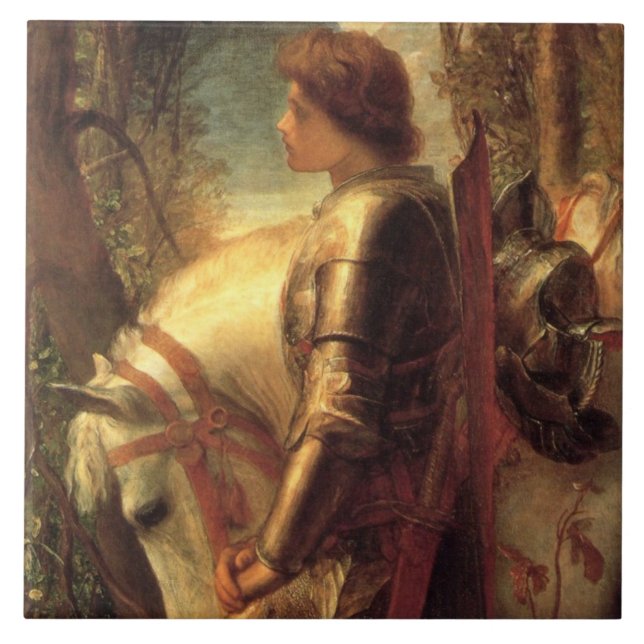 Sir Galahad (Arthurian Knight of the Round Table) Ceramic Tile (Front)