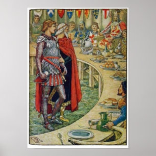 Sir Galahad in Court of King Arthur Poster