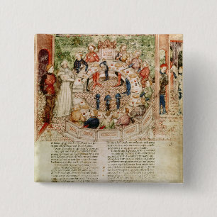 Sir Galahad is Welcomed to the Round Table 15 Cm Square Badge