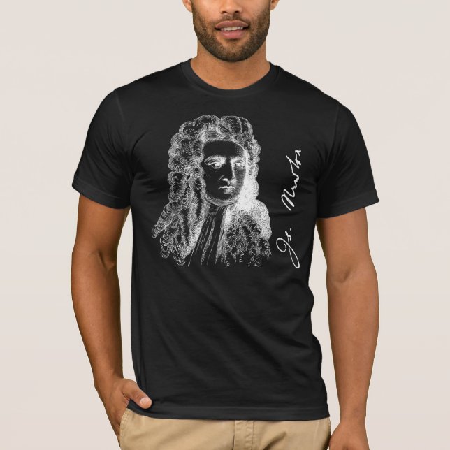 Sir Isaac Newton Portrait & Signature T-Shirt (Front)
