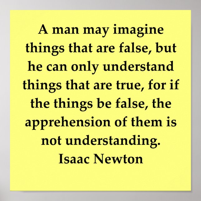 sir isaac newton quote poster (Front)