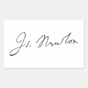 Sir Isaac Newton Signature Autograph Rectangular Sticker
