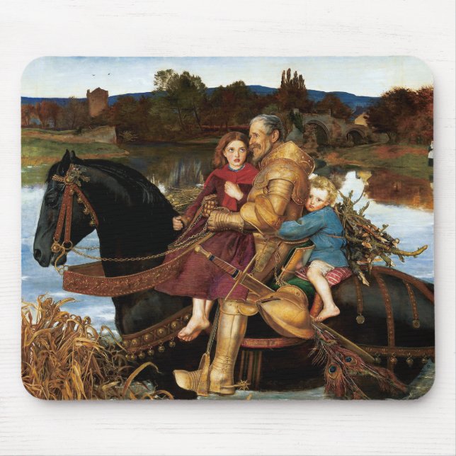 Sir Isumbras at the Ford c. 1857 by John Millais Mouse Pad (Front)