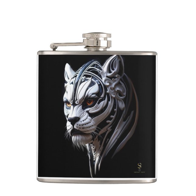 "Sir Khan" Vinyl Wrapped Flask (Front)