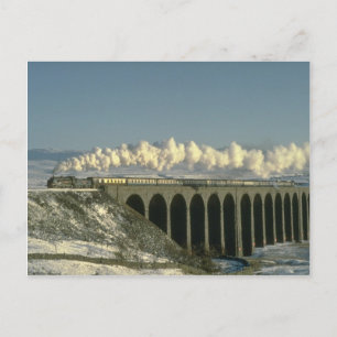 Sir Lamiel crosses Ribblehead Viaduct on the Settl Postcard