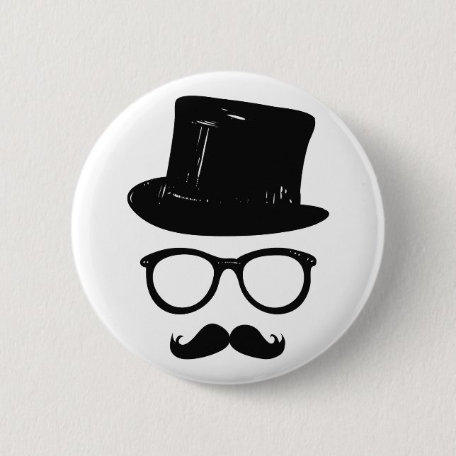 Sir Moustache 6 Cm Round Badge (Front)