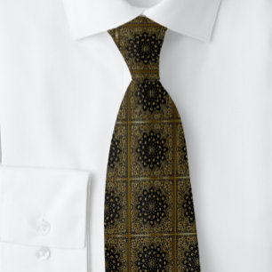 Sir Paisley Brown Black Grid Tie