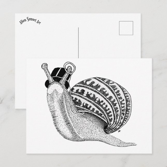Sir Peter the Snail Postcard (Front/Back)